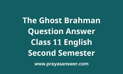 The Ghost Brahman Question Answer Class 11 English Second Semester