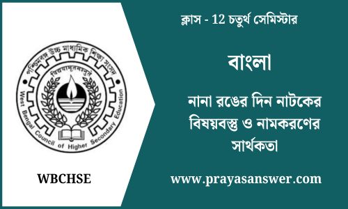 নানা রঙের দিন নাটকের বিষয়বস্তু ও নামকরণের সার্থকতা
