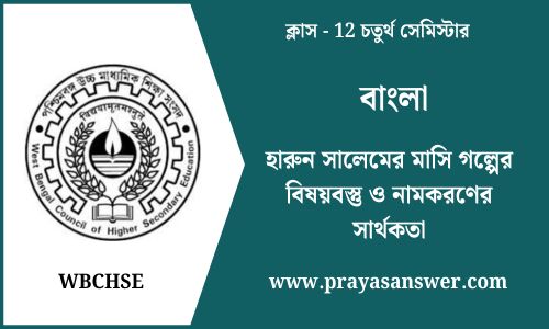 হারুন সালেমের মাসি গল্পের বিষয়বস্তু ও নামকরণের সার্থকতা